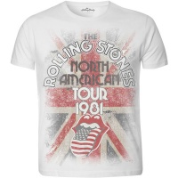 Rolling Stones North American Tour 1981 Mens White Subliamtion T-Shirt Photo