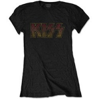 Kiss Classic Vintage Logo Ladies Black T-Shirt Photo