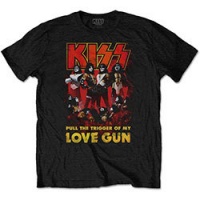 Kiss Love Gun Glow Mens Black T-Shirt Photo