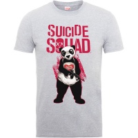 Suicide Squad Panda Squad Mens Grey Marl T-Shirt Photo
