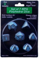 Role 4 Initiative - Set of 7 Polyhedral Dice - Opaque Dark Grey & Red Photo