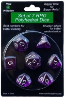 Role 4 Initiative - Set of 7 Polyhedral Dice - Translucent Smoke & Blue Photo