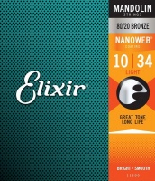 Elixir 11500 Nanoweb 10-34 Light 80/20 Bronze Coated Mandolin Strings Photo