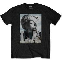 Tupac LA Skyline Mens Black T-shirt Photo