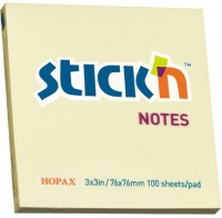 Stickn Stick'n - Adhesive Notes 76x76mm - Pastel Yellow Photo