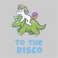 Unicorn to the Disco Men's Grey T-Shirt Photo