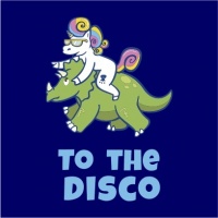 Unicorn to the Disco Men's Navy T-Shirt Photo