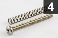 Allparts Bass Guitar Bridge Saddle Intonation Screws with Springs - Stainless Steel Photo