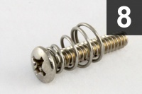 Allparts Electric Guitar Countersunck Pickup Screws with Springs for Vintage Pickguards - Stainless Steel Photo