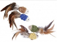 KONG - Natural Crinkle Fish Plush Toy with Feathers Photo