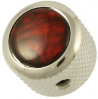 Q Parts Q-Parts Guitar 14.6mm Tall Acrylic Red Pearl Mini Dome Control Knob with Set Screw Photo