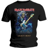 Iron Maiden Eddie On Bass Men's Black T-Shirt Photo
