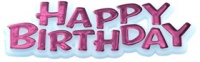 Anniversary House - Cake Decoration Topper - Pink Birthday Motto Photo