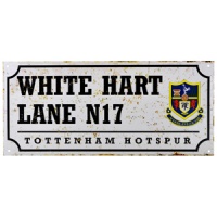 Tottenham Hotspur - Club Crest & Text White Hart Lane N17 Street Sign Photo