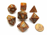 Chessex Manufacturing Chessex - Set of 7 Polyhedral Dice - Glitter Gold & Silver Photo