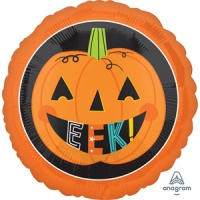 Anagram - 18" Circle Foil Balloon - Halloween Eek Pumpkin Photo