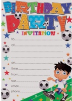 Open Birthday Party Invites Boy Hanging Pads Photo