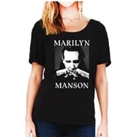 Marilyn Manson Fists Womenâ€™s Black Dolman T-Shirt Photo