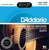 DAddario D'Addario EXP11-B25 12-53 EXP Coated 80/20 Bronze Light Acoustic Guitar Strings Photo
