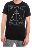 Harry Potter - Deathly Hallows - Mens Crew Neck T-Shirt - Black Photo