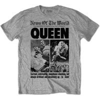Queen News of the World 40th Front Page Menâ€™s Grey T-Shirt Photo