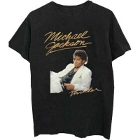 Michael Jackson Thriller White Suit Menâ€™s Black T-Shirt Photo