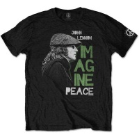 John Lennon Imagine Peace Menâ€™s Black T-Shirt Photo