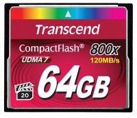 Transcend - 64GB 800x CF Compact Flash Memory Card Photo