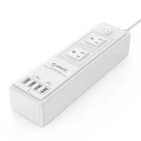 Orico 2 AC Outlet Universal Travel Adapter with 4 USB Charging Port - White Photo