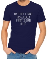 Funny Slogan Menâ€™s Navy T-Shirt Photo