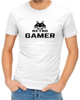 Retro Gamer Menâ€™s White T-Shirt Photo
