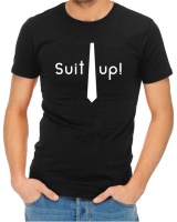 Suit Up Menâ€™s Black T-Shirt Photo