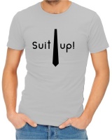 Suit Up Menâ€™s Grey T-Shirt Photo