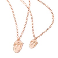 Rolling Stones Rose Gold Tongue Necklace & Bracelet Set Photo