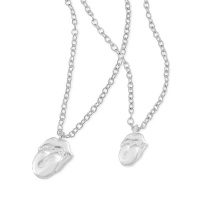 Rolling Stones Silver Tongue Necklace & Bracelet Set Photo