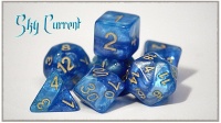 Gate Keeper Games - Set of 7 Polyhedral Dice - Halfsies Sky Current Photo