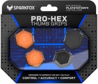 Sparkfox Pro-Hex Thumb Grips - Black/Orange Photo