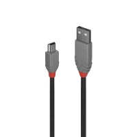 Lindy 5m USB2.0 Male to USB Mini-B Cable - Anthracite Photo