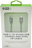 Gizzu - USB-C to Micro USB 1m Cable - Black Photo