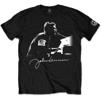 John Lennon People For Peace Men's Black T-Shirt Photo