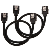 Corsair - 30cm Premium Braided Sleeved SATA Data Cable - Black Photo