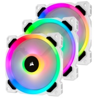 Corsair - LL120 RGB 120mm Dual Light Loop White RGB LED PWM Fan - Triple Pack with Lighting Node PRO Photo