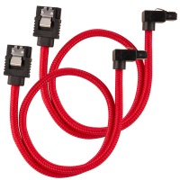 Corsair - Premium Sleeved SATA 6Gbps 30cm 90Â° Connector Cable - Red Photo