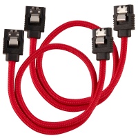 Corsair - Premium Sleeved SATA 6Gbps 30cm Cable - Red Photo