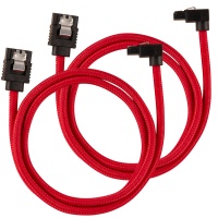 Corsair - Premium Sleeved SATA 6Gbps 60cm 90Â° Connector Cable - Red Photo