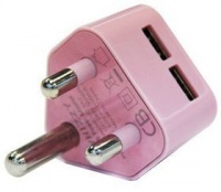 Ellies - Dual USB 3 Pin 2.1 amp Wall Charger Pink Photo