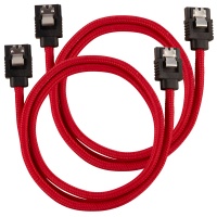 Corsair - Premium Sleeved SATA 6Gbps 60cm Cable - Red Photo