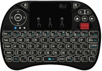 Rii QWERTY RGB Backlighting Media Touchpad with Scroll Wheel - Black Photo
