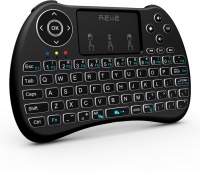 Reiie Wireless Qwerty Backlit Media Touchpad Keyboard - Black Photo
