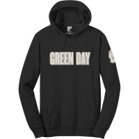 Green Day Logo & Grenade Applique Men's Black Hoodie Photo
